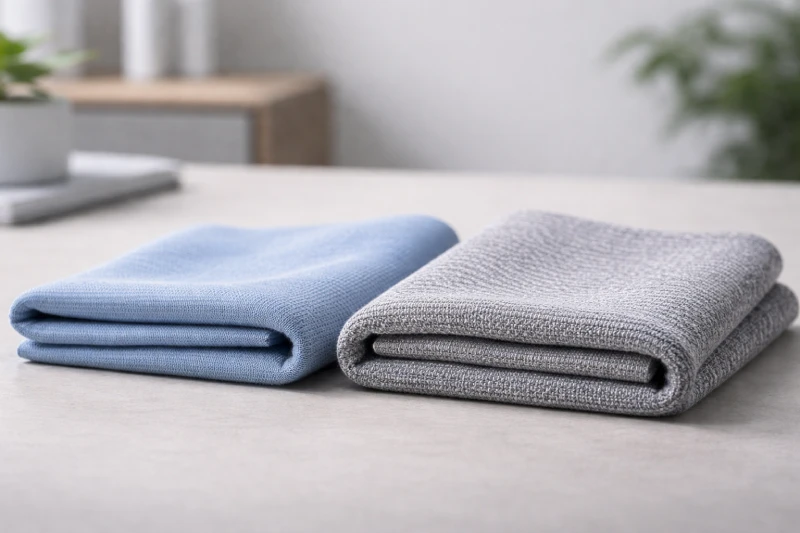 Évaluation B2B de tissus comparant deux échantillons textiles anti-humidité avec des structures de maille différentes