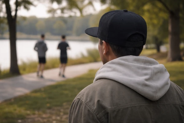 Adjustable flat brim snapback cap for outdoor casual use