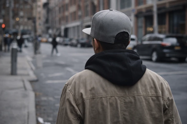 Flat brim snapback cap used in streetwear and lifestyle apparel