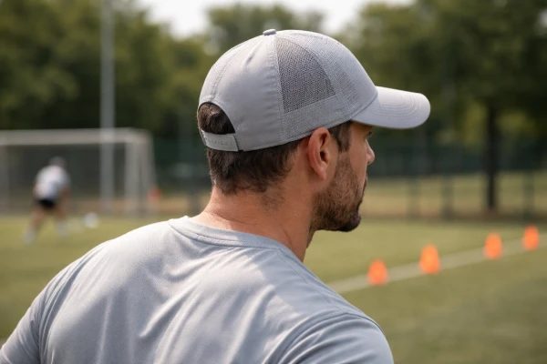 Quick-dry mesh baseball cap used in sports and fitness activities