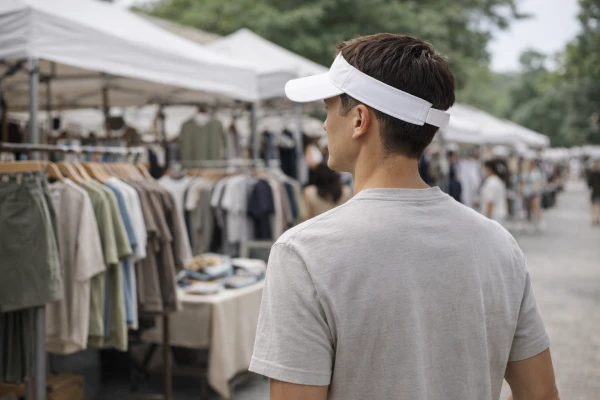 Customizable sun visor cap for outdoor promotional applications