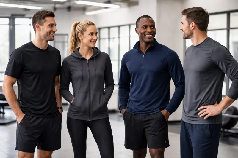 B2B sportswear selection for team and gym programs in a professional training environment