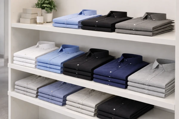 Solid color bamboo fiber short sleeve shirts for business casual retail