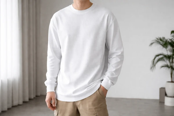 OEM knitted cotton long sleeve T-shirt used for brand merchandise programs