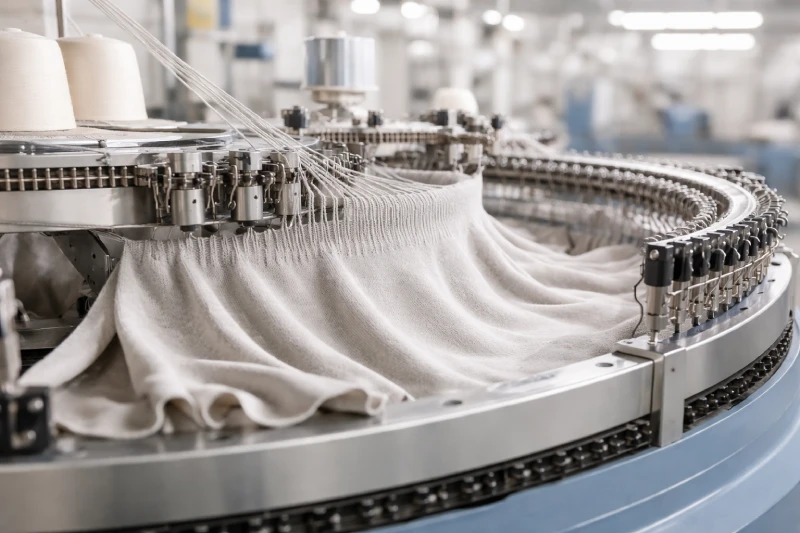 cotton jersey fabric knitting process using circular knitting machine