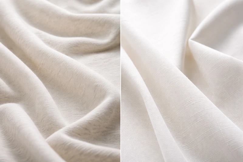 cotton jersey vs woven cotton fabric texture and drape comparison