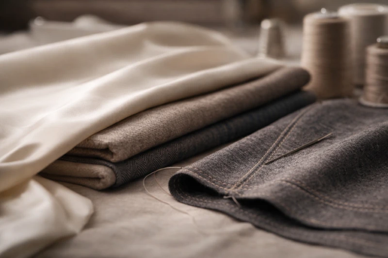 высококачественная ткань и детали строчки для одежды под собственной торговой маркой, люксовая одежда