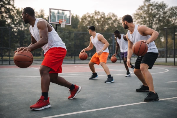 breathable mesh sports shorts used in basketball training environment