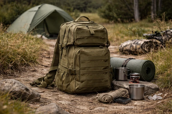 Waterproof tactical backpack used in outdoor field activity environment
