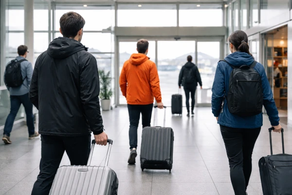 Packable windbreaker jackets suitable for travel and transit environments