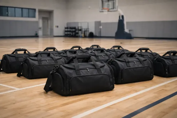 Oxford fabric sports bag used in a travel environment