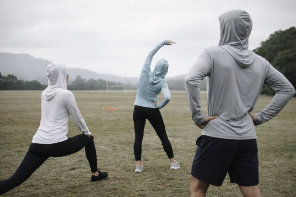 Lightweight long sleeve sun protection clothing used during outdoor training