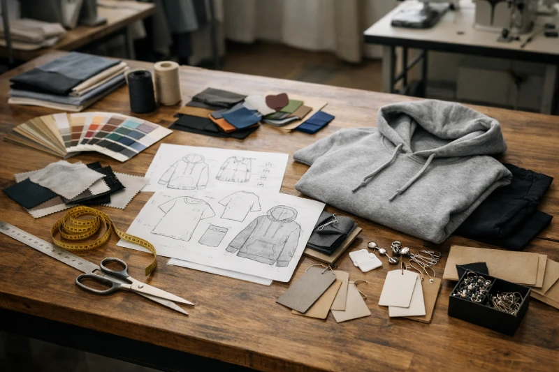 fashion startup workspace developing a private label clothing brand