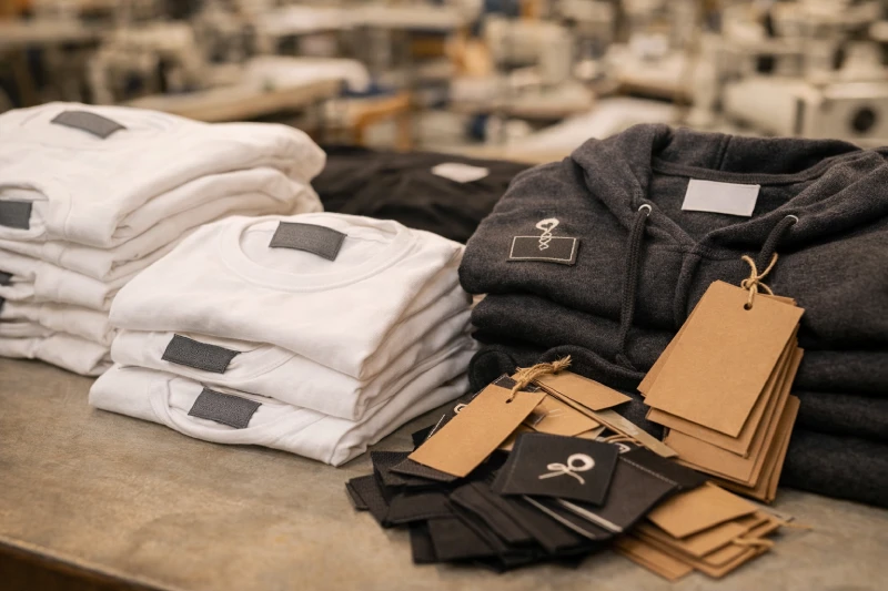 private label clothing branding labels on wholesale garments