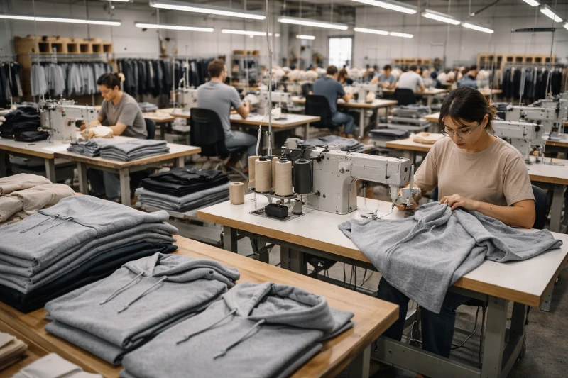fabrication de vêtements en marque blanche (private label) dans une usine de confection