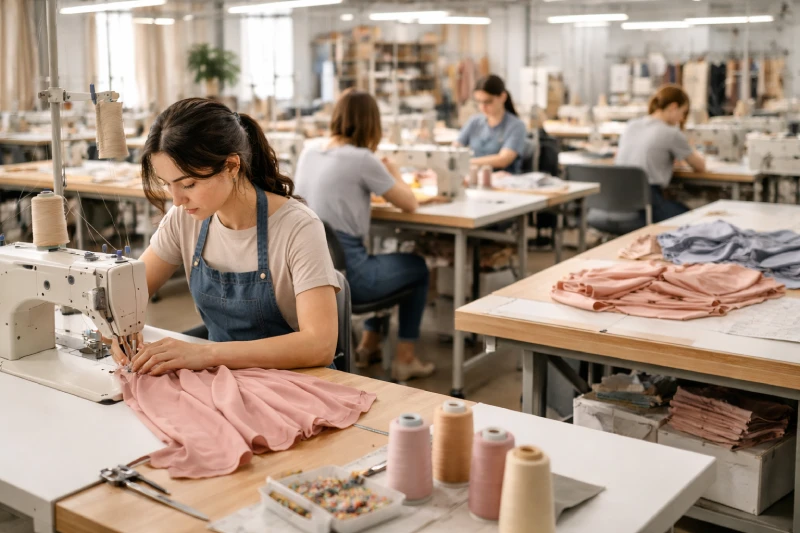 women's clothing manufacturing process private label garment factory