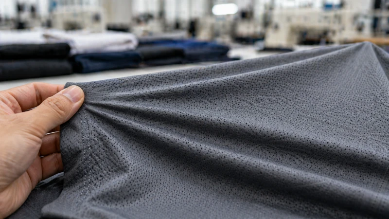 Close-up of moisture-wicking Dri-Fit fabric showing breathable texture