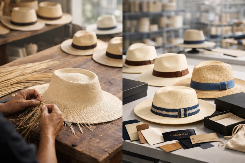Comparison between handmade Ecuadorian Panama hats and OEM Panama-style hat manufacturing