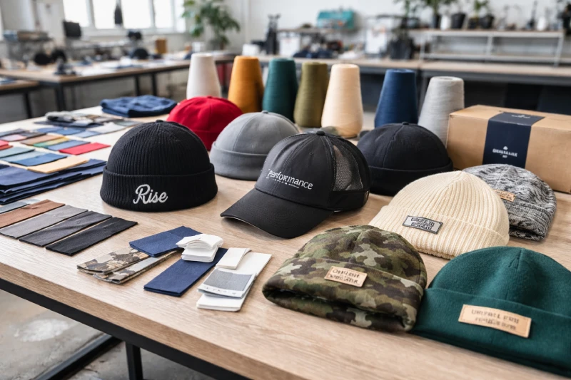 Custom skull cap manufacturing samples and private label headwear in factory