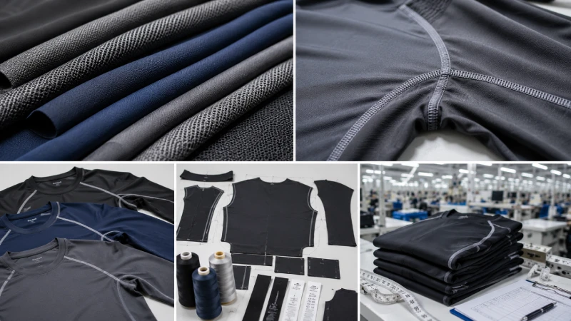 Compression shirt fabric construction and performance apparel manufacturing quality inspection