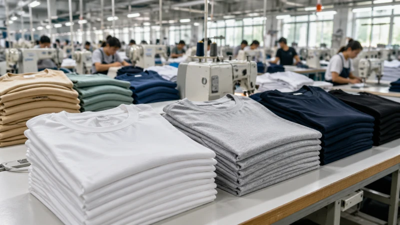 cotton t-shirt manufacturing process in modern garment factory