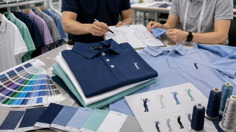 Golf polo shirt fabric inspection and customization process for private label apparel manufacturing