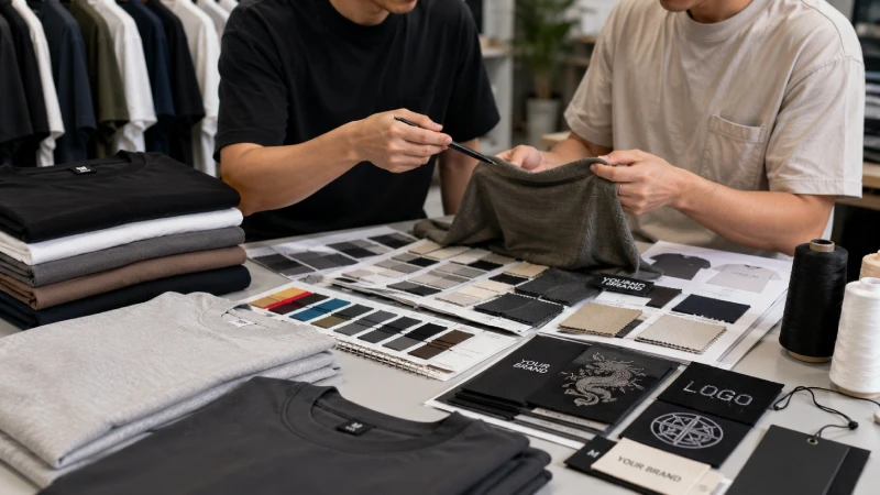 Custom men’s T-shirt manufacturing and fabric sourcing process
