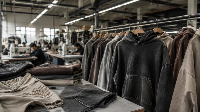 Luxury hoodie manufacturing factory producing premium streetwear hoodies