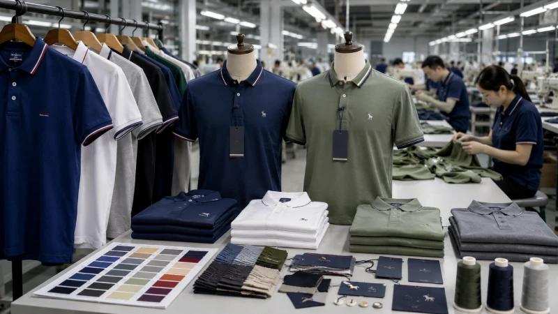Private label polo shirt manufacturing factory with custom branded polo apparel production