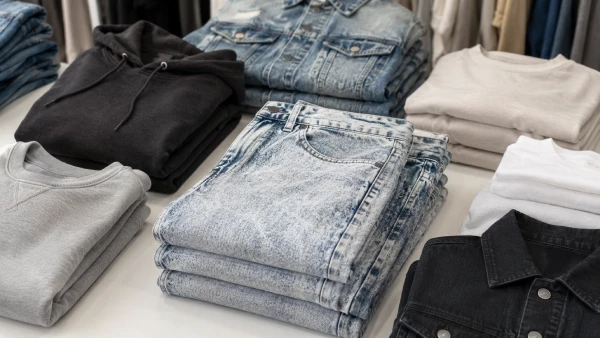 Acid wash jeans prepared for casual menswear bulk buying range