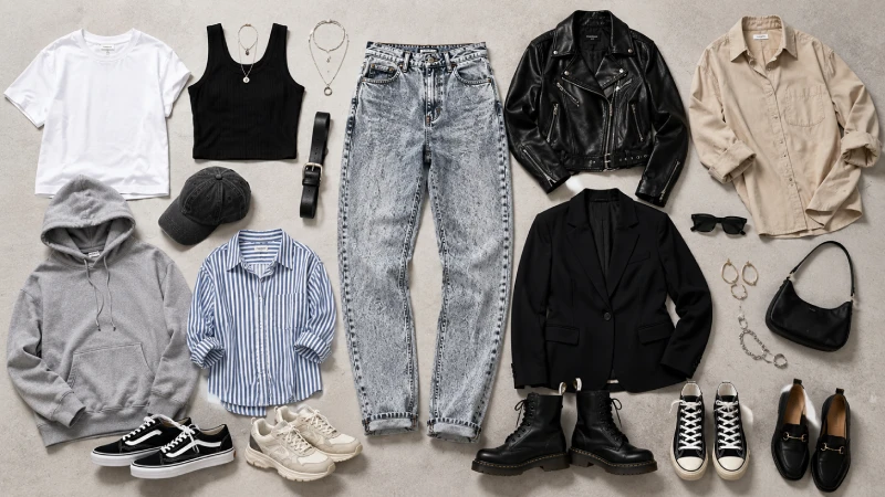 How to style acid wash jeans outfits with casual, streetwear, and smart-casual clothing combinations