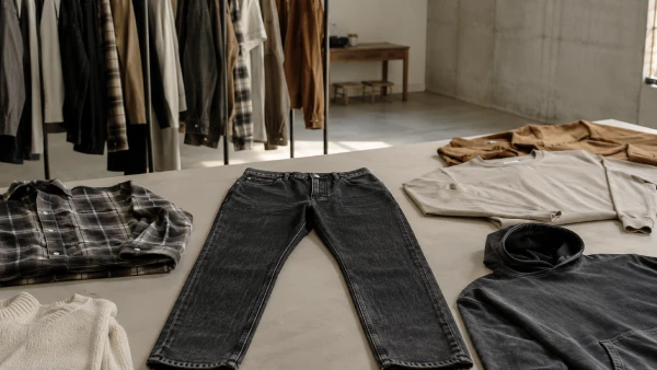 Custom black acid wash jeans for seasonal casual denim apparel programs