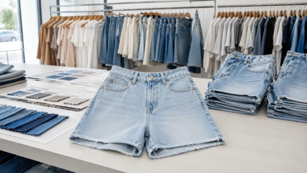 OEM high-waist cotton denim shorts for casual fashion retail programs