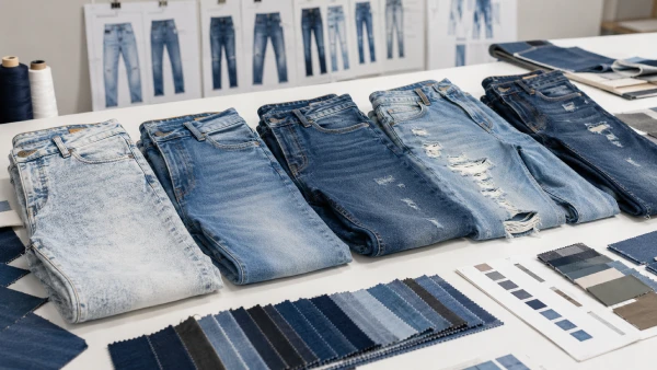 OEM men’s baggy straight jeans for washed denim range development
