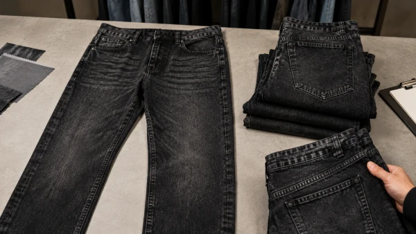 OEM men’s black acid wash jeans for casual denim collection development