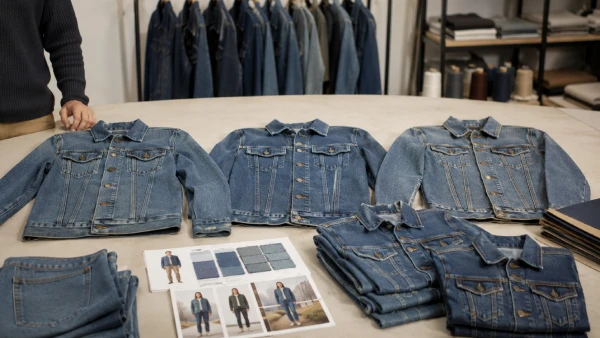 Men’s cotton denim jacket arranged for seasonal outerwear development