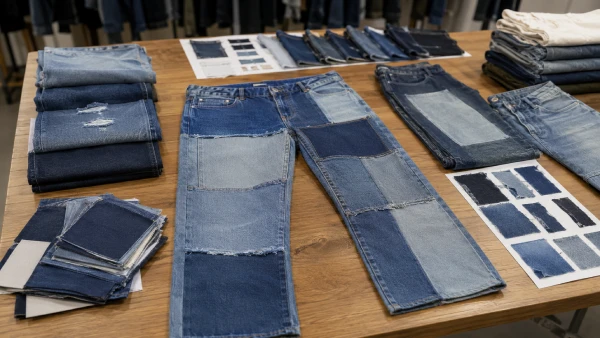 Men’s straight patchwork denim jeans used for multi-season denim assortment planning