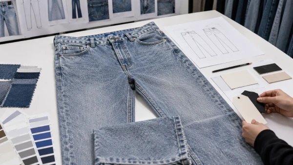 OEM women’s acid wash straight-leg jeans for private label denim development