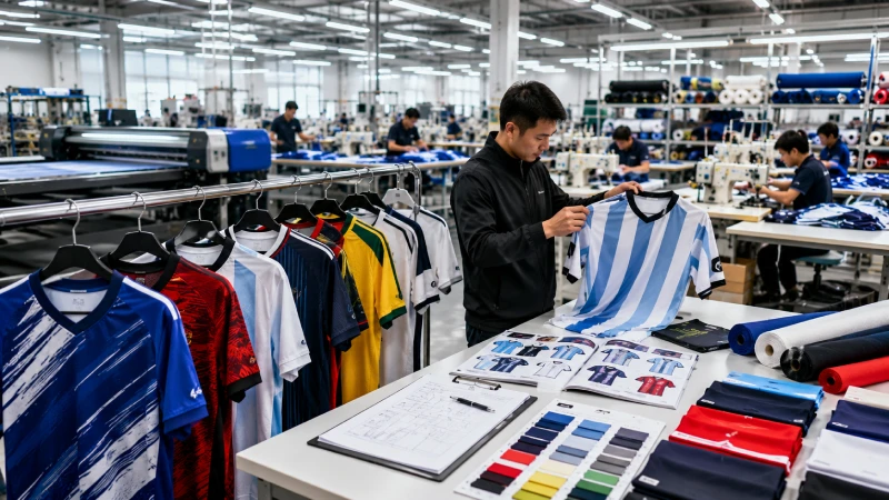 OEM soccer shirt manufacturer developing custom football jerseys for private label sportswear brands