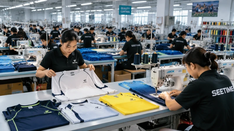 Sports shirt manufacturing factory producing custom athletic apparel for global brands