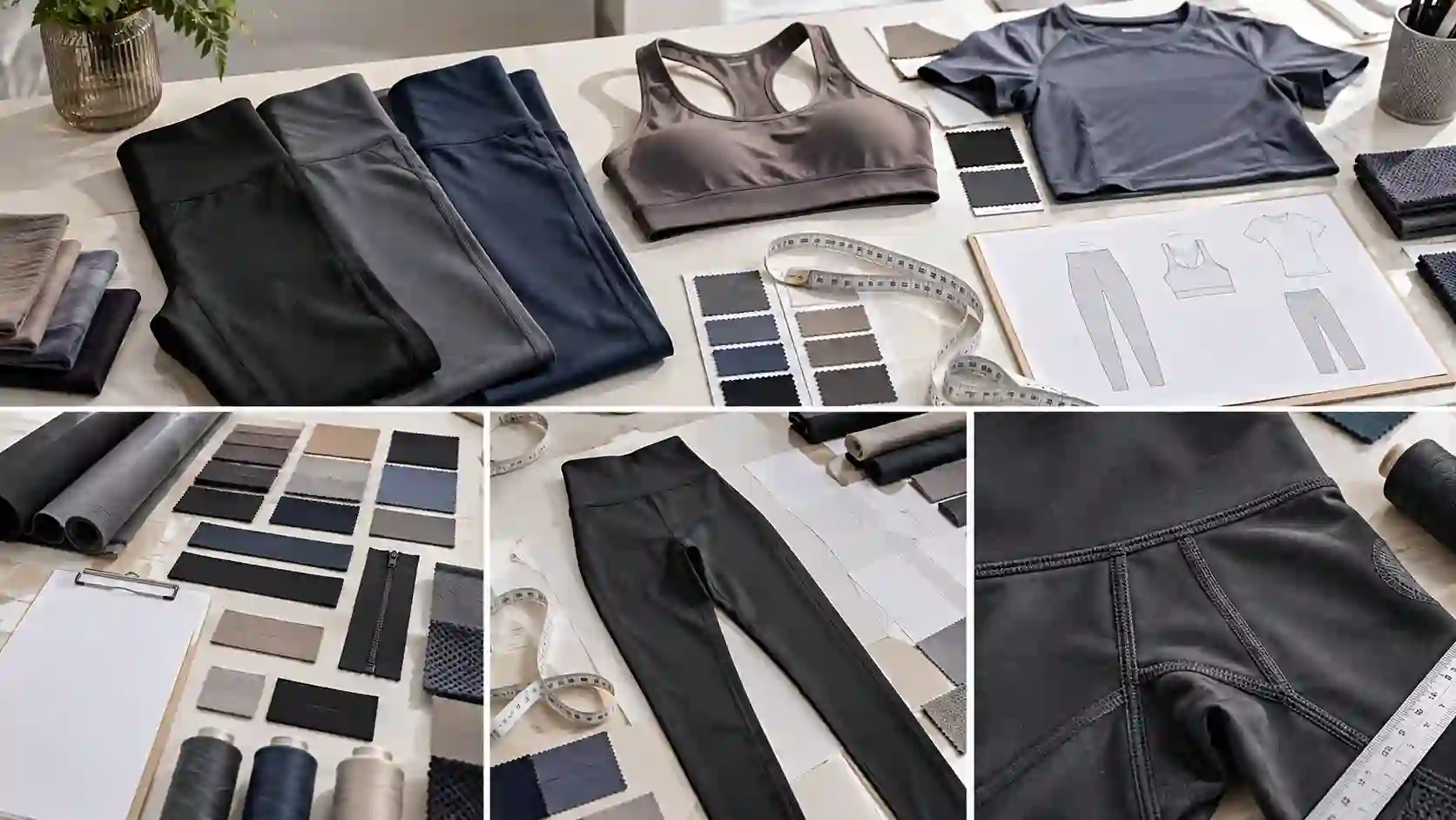 Illustration of activewear seam and construction detail review