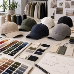 Custom cotton baseball cap embroidery and branding options