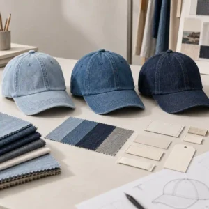 Custom denim baseball cap ODM branding and material options