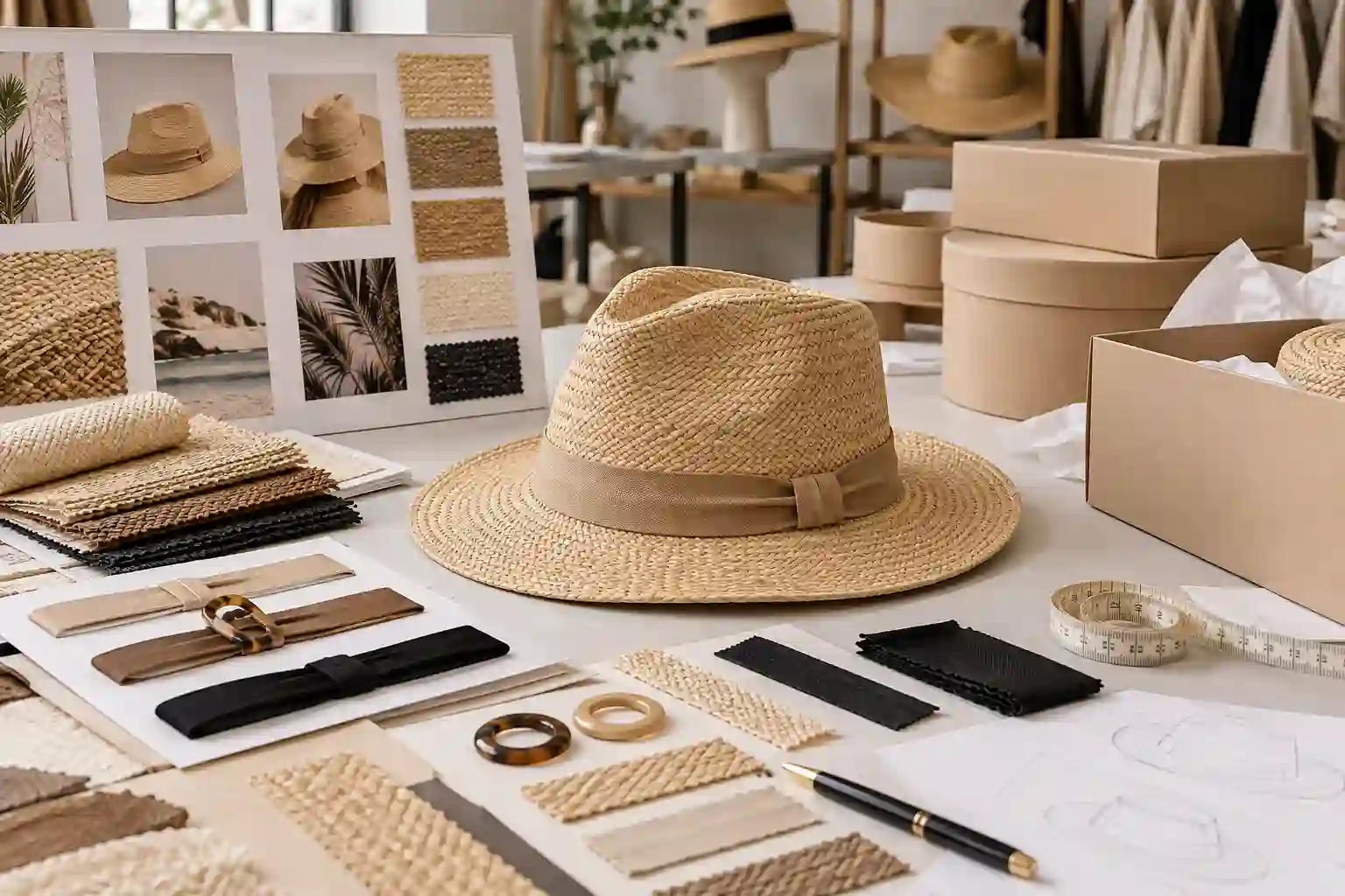 Private label straw hat OEM development and packaging planning